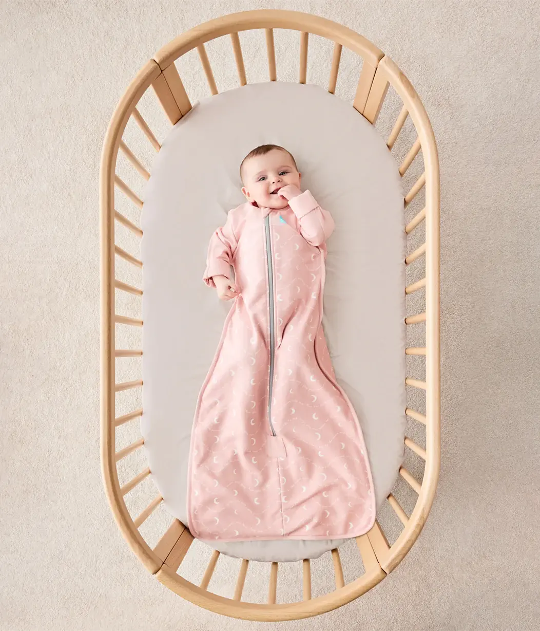Love To Dream Love to Dream Sleep Bag 1.5T Stretch Cotton Fleece Moon & Back Dusty Pink