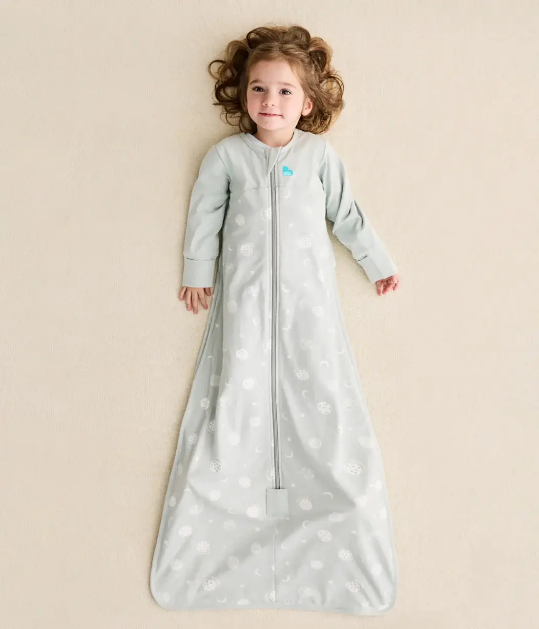 Love To Dream Love to Dream Sleep Bag 1.5T Stretch Cotton Fleece Moon & Back Olive