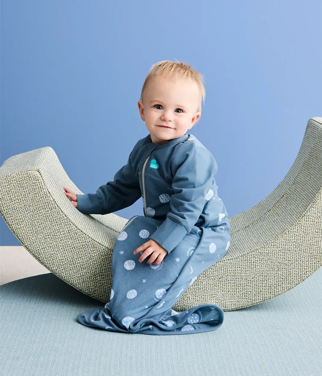 Love To Dream Love to Dream Sleep Bag 1.5T Stretch Cotton Fleece Moon & Back Denim