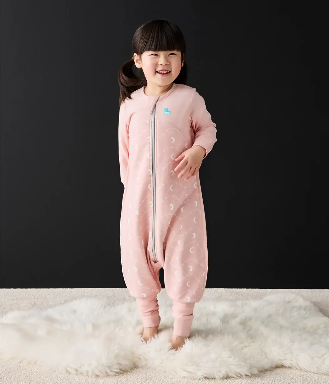 Love To Dream Love to Dream Sleep Suit 1.5T Stretch Cotton Fleece Moon & Back Dusty Pink