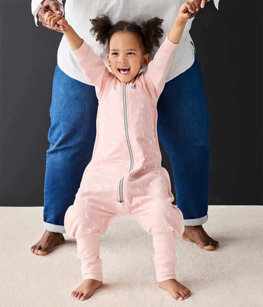 Love To Dream Love to Dream Sleep Suit 1.5T Stretch Cotton Fleece Moon & Back Dusty Pink