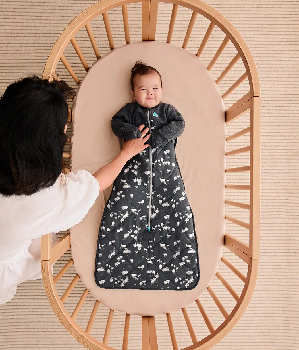 Love To Dream Love to Dream Sleep Bag 3.5T Organic Cotton and Merino Charcoal
