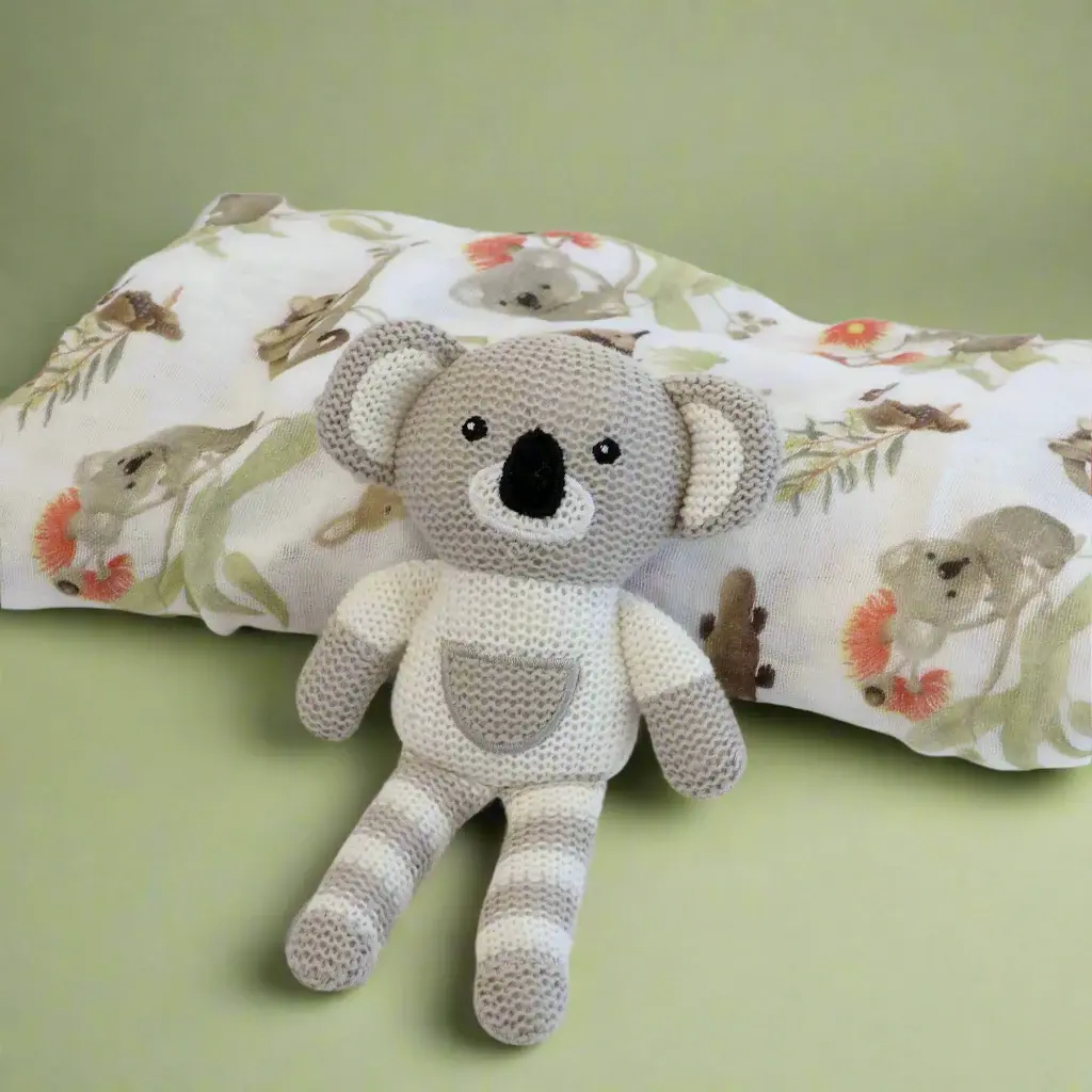 Bubba Blue Bubba Blue Koala Rattle & Muslin Wrap Gift Set