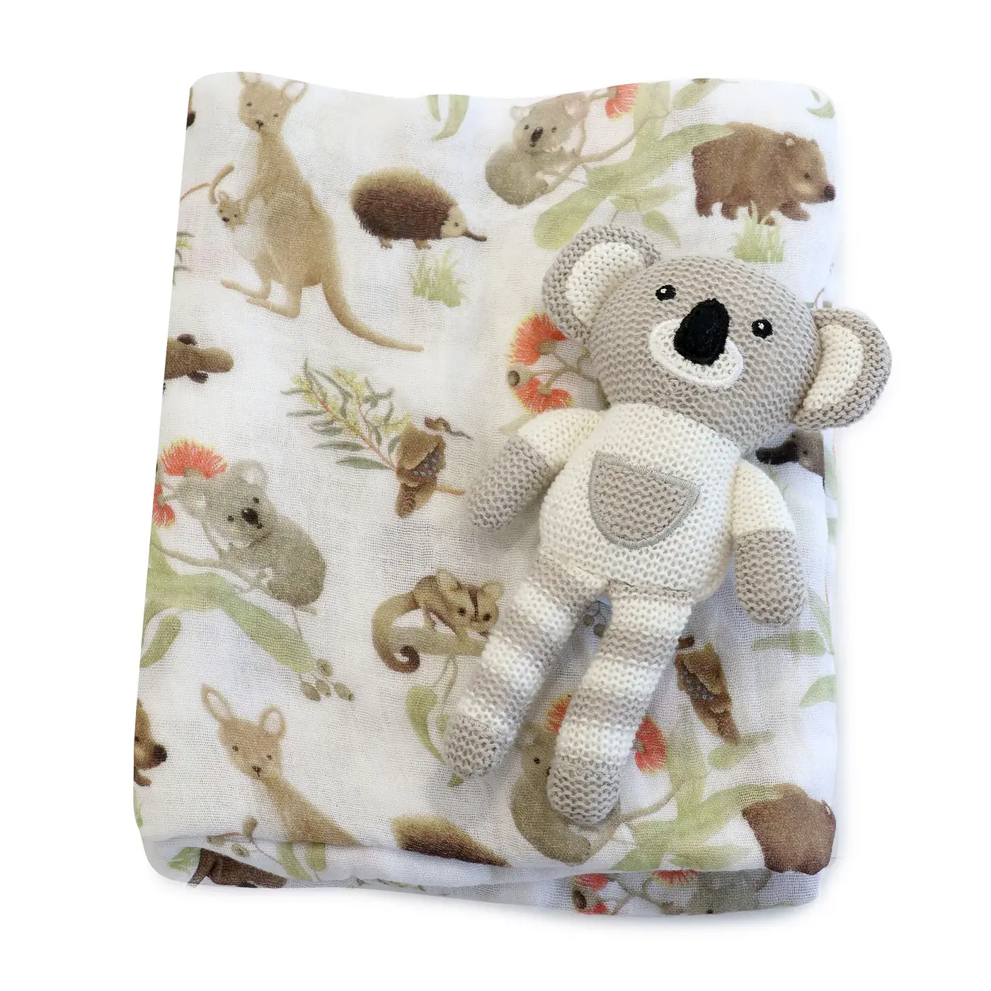 Bubba Blue Bubba Blue Koala Rattle & Muslin Wrap Gift Set