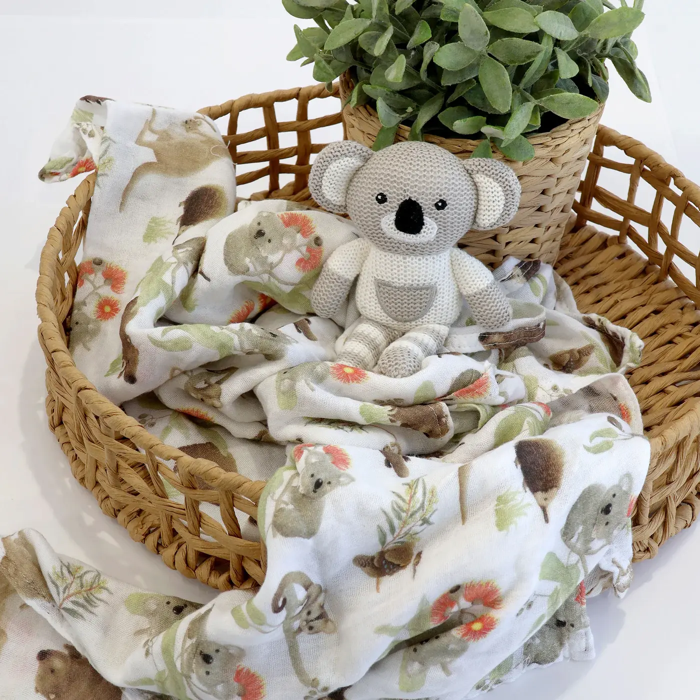 Bubba Blue Bubba Blue Koala Rattle & Muslin Wrap Gift Set