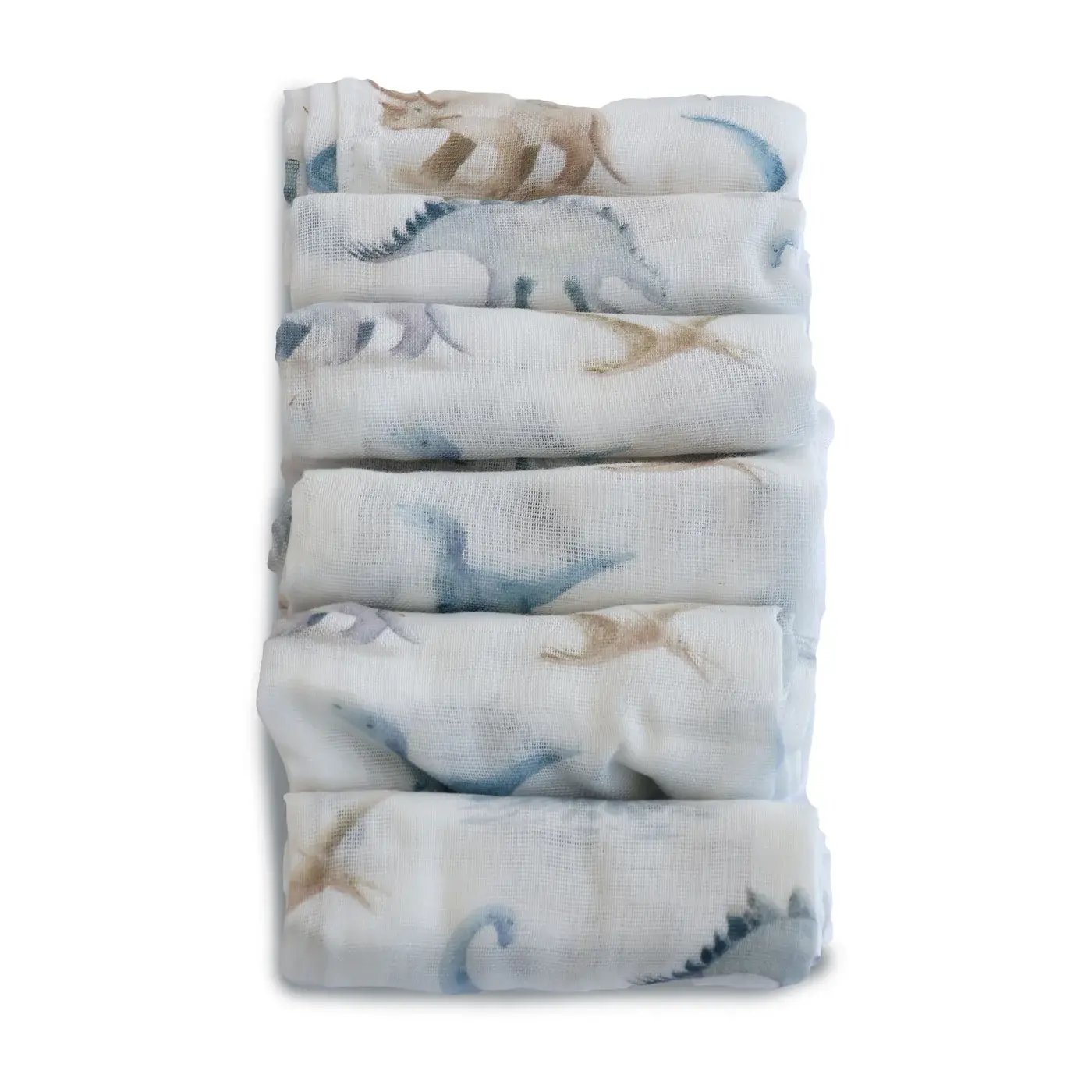 Bubba Blue Bubba Blue Jurassic Bamboo 6 PK Muslin Wash Cloths