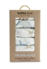 Bubba Blue Bubba Blue Jurassic Bamboo 6 PK Muslin Wash Cloths