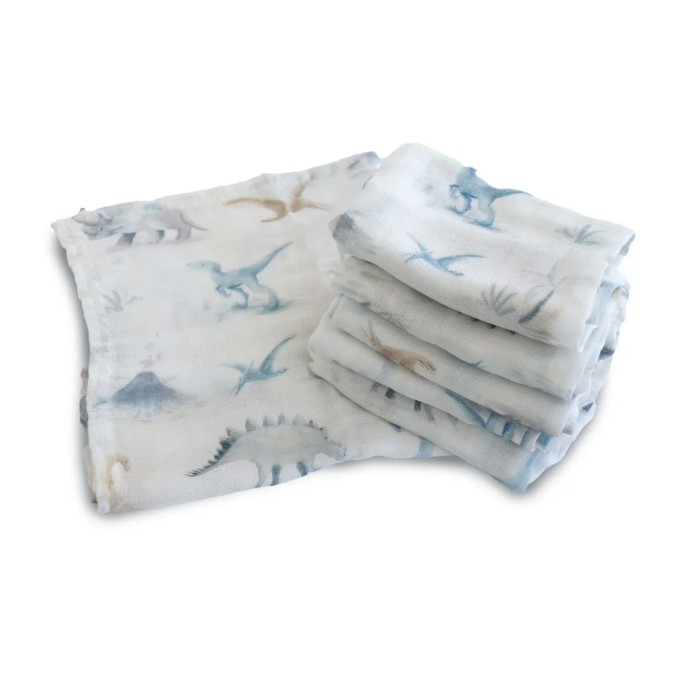 Bubba Blue Bubba Blue Jurassic Bamboo 6 PK Muslin Wash Cloths