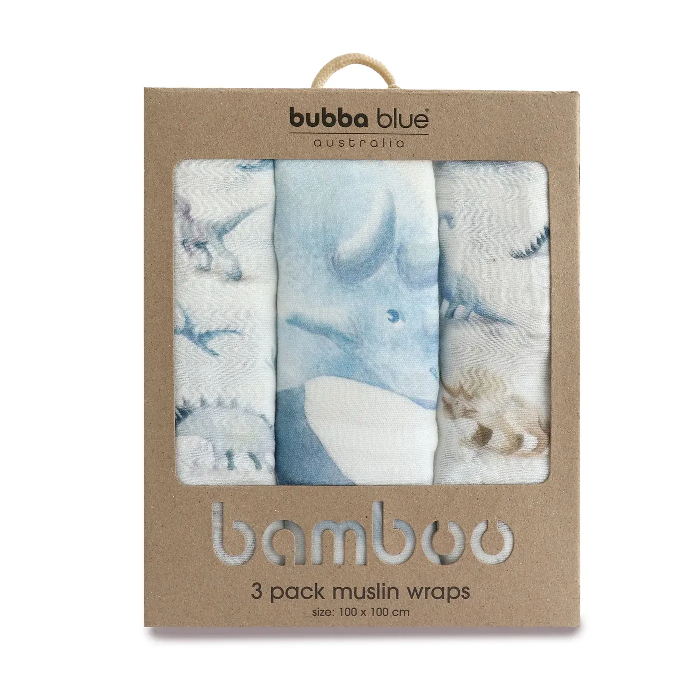 Bubba Blue Bubba Blue Jurassic Bamboo 3 PK Muslin Wraps