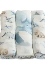 Bubba Blue Bubba Blue Jurassic Bamboo 3 PK Muslin Wraps