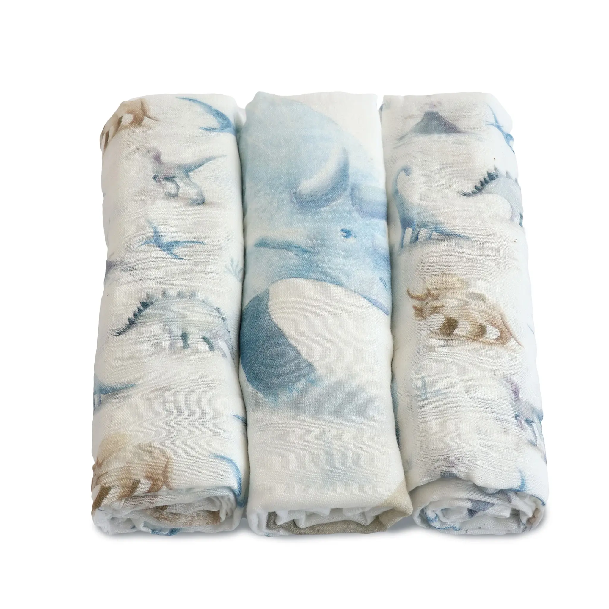 Bubba Blue Bubba Blue Jurassic Bamboo 3 PK Muslin Wraps