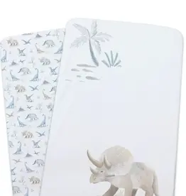 Bubba Blue Bubba Blue Jurassic Bamboo 2 PK Bedside Sleeper Fitted Sheets