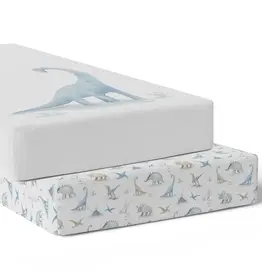 Bubba Blue Bubba Blue Jurassic Bamboo 2 PK Cot Fitted Sheets