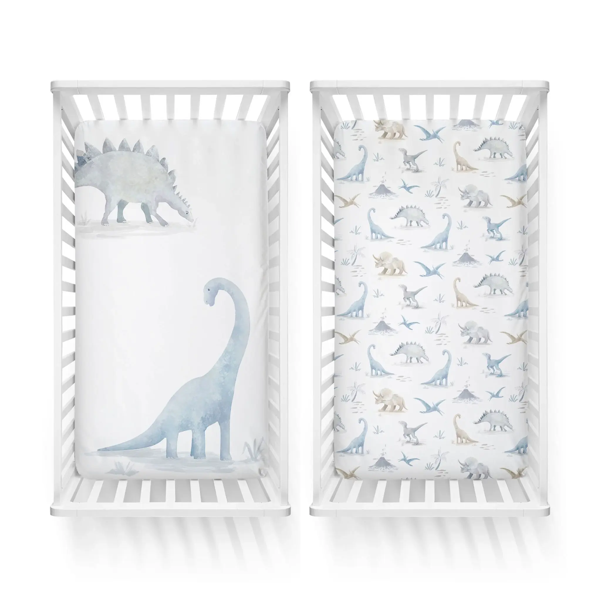 Bubba Blue Bubba Blue Jurassic Bamboo 2 PK Cot Fitted Sheets