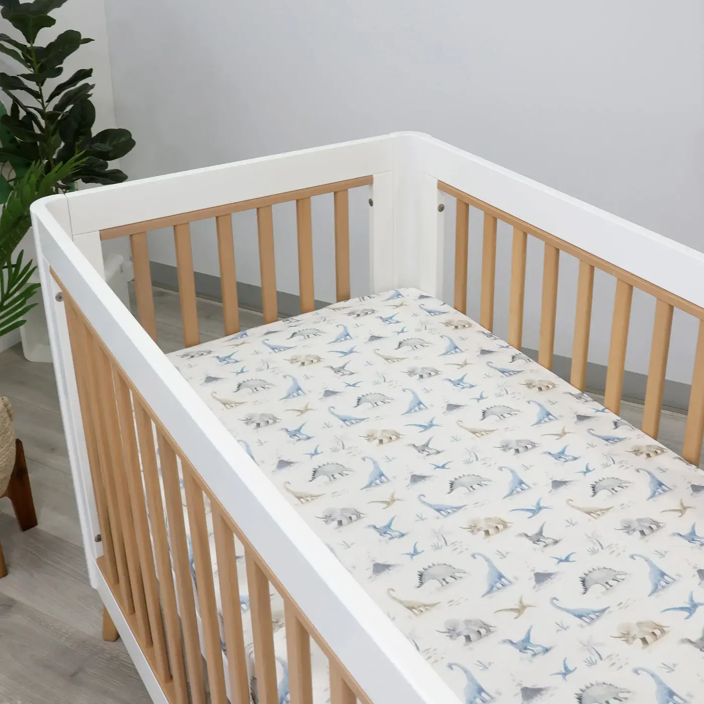 Bubba Blue Bubba Blue Jurassic Bamboo 2 PK Cot Fitted Sheets