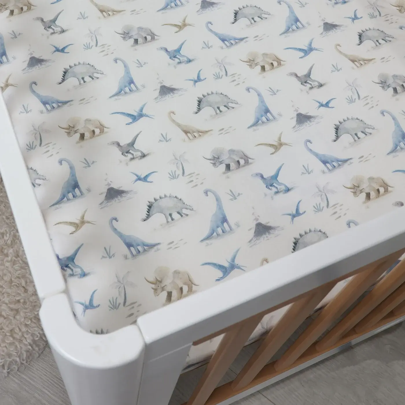 Bubba Blue Bubba Blue Jurassic Bamboo 2 PK Cot Fitted Sheets