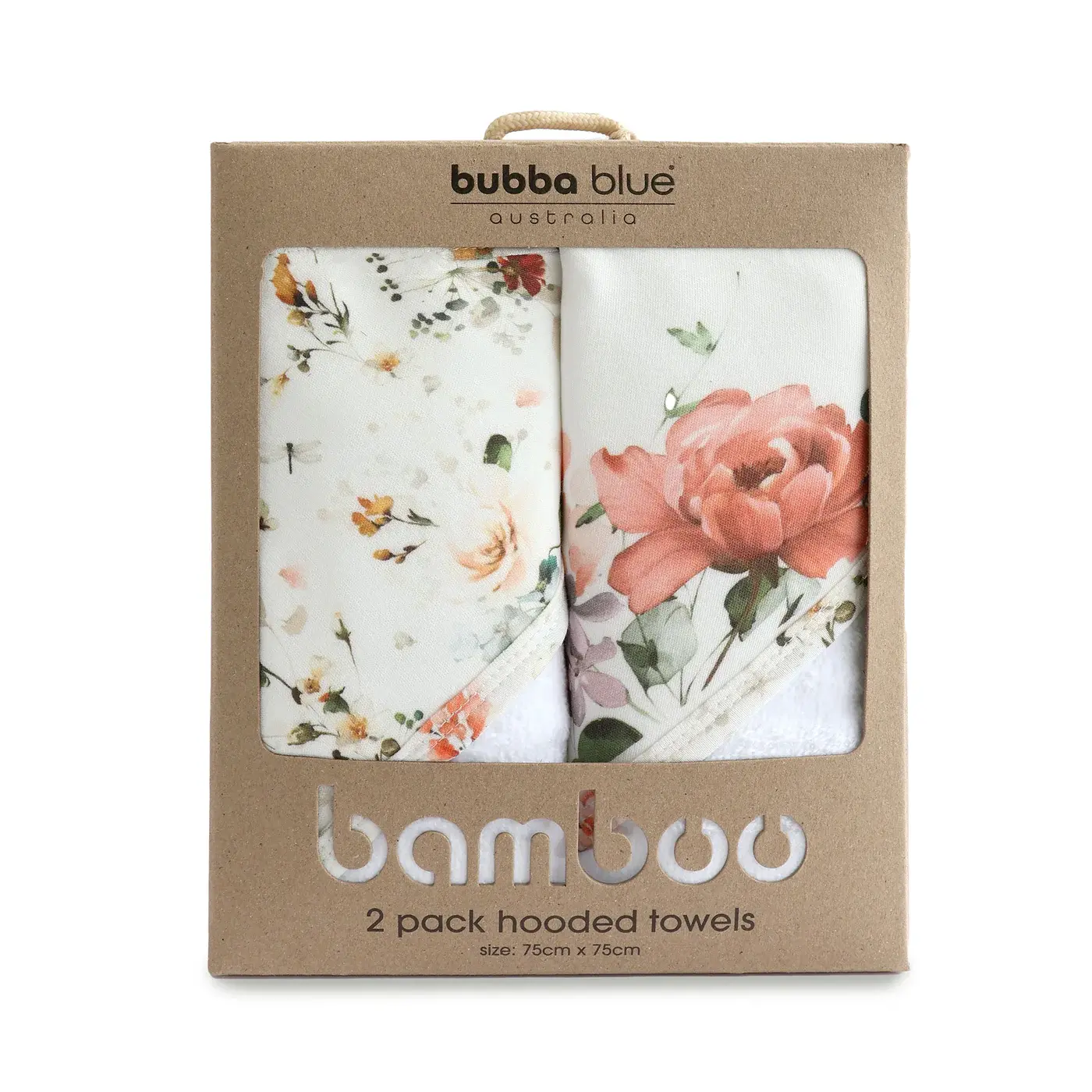 Bubba Blue Bubba Blue Peonies Bamboo 2 PK  Hooded Towels