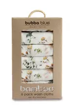 Bubba Blue Bubba Blue Peonies Bamboo 6 PK Muslin Wash Cloths