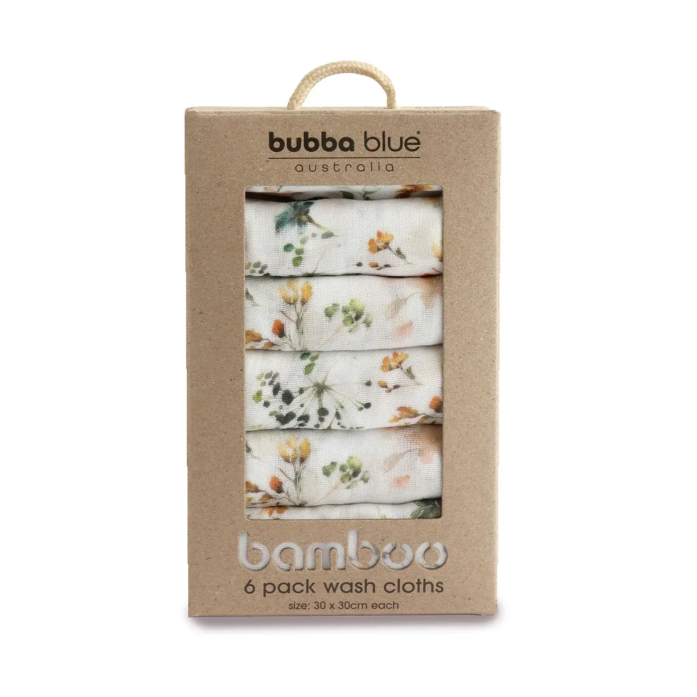 Bubba Blue Bubba Blue Peonies Bamboo 6 PK Muslin Wash Cloths