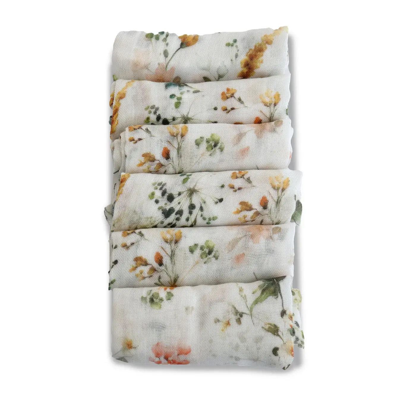 Bubba Blue Bubba Blue Peonies Bamboo 6 PK Muslin Wash Cloths