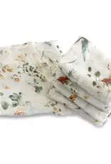 Bubba Blue Bubba Blue Peonies Bamboo 6 PK Muslin Wash Cloths