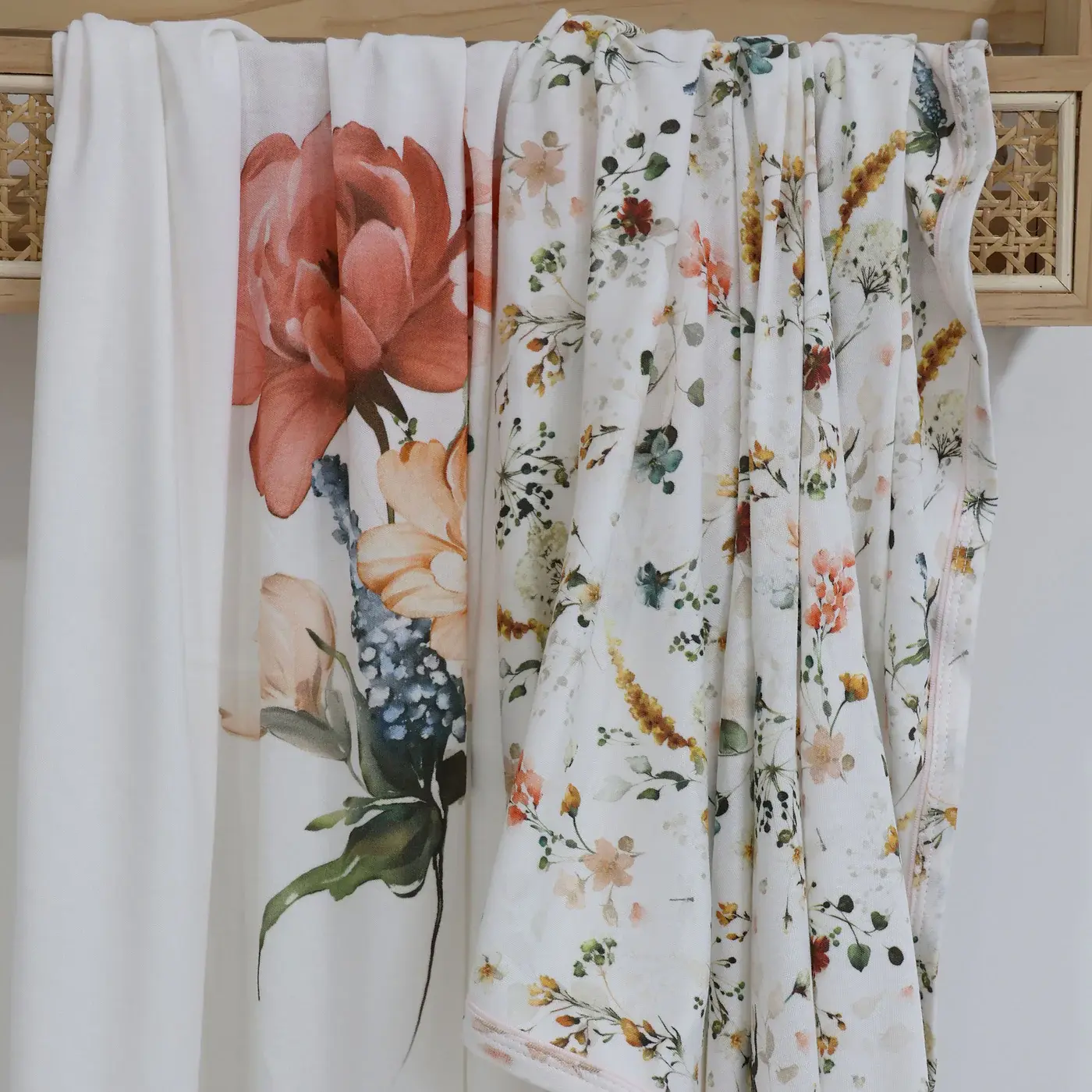 Bubba Blue Bubba Blue Peonies Bamboo 2 PK Jersey Wraps