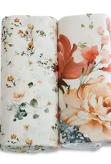 Bubba Blue Bubba Blue Peonies Bamboo 2 PK Jersey Wraps