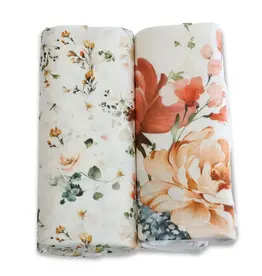 Bubba Blue Bubba Blue Peonies Bamboo 2 PK Jersey Wraps