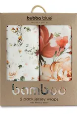 Bubba Blue Bubba Blue Peonies Bamboo 2 PK Jersey Wraps