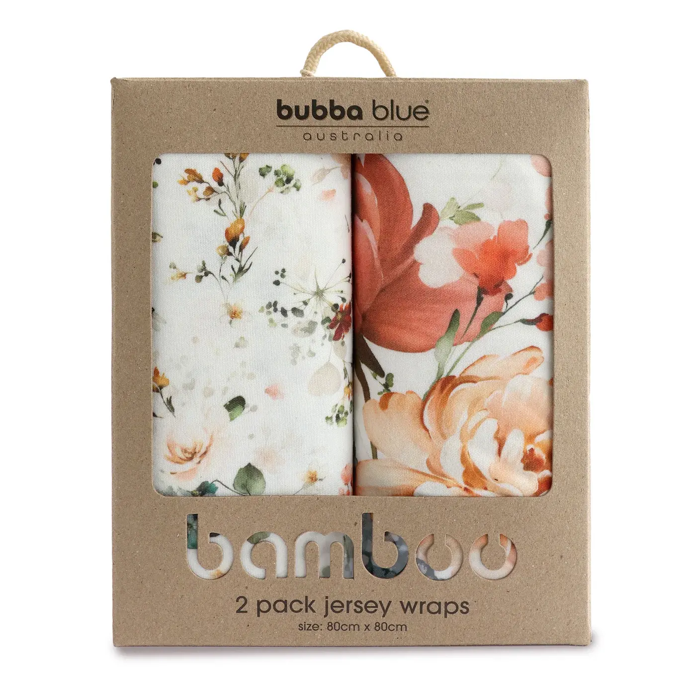 Bubba Blue Bubba Blue Peonies Bamboo 2 PK Jersey Wraps