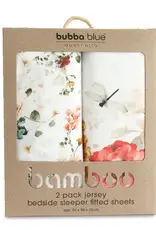 Bubba Blue Bubba Blue Peonies Bamboo 2 PK Bedside Sleeper Fitted Sheets