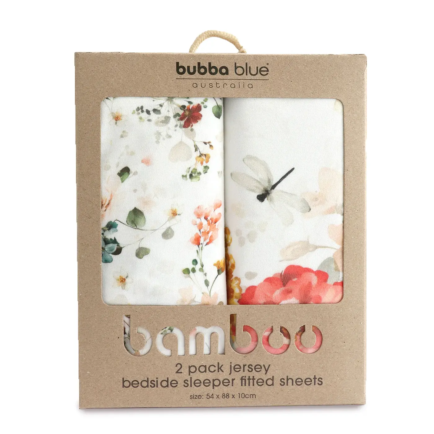 Bubba Blue Bubba Blue Peonies Bamboo 2 PK Bedside Sleeper Fitted Sheets