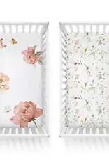 Bubba Blue Bubba Blue Peonies Bamboo 2 PK Cot Fitted Sheets