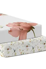 Bubba Blue Bubba Blue Peonies Bamboo 2 PK Cot Fitted Sheets