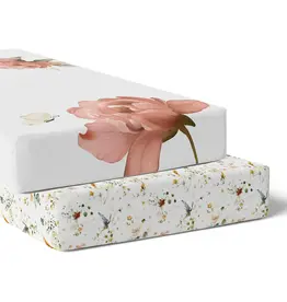 Bubba Blue Bubba Blue Peonies Bamboo 2 PK Cot Fitted Sheets
