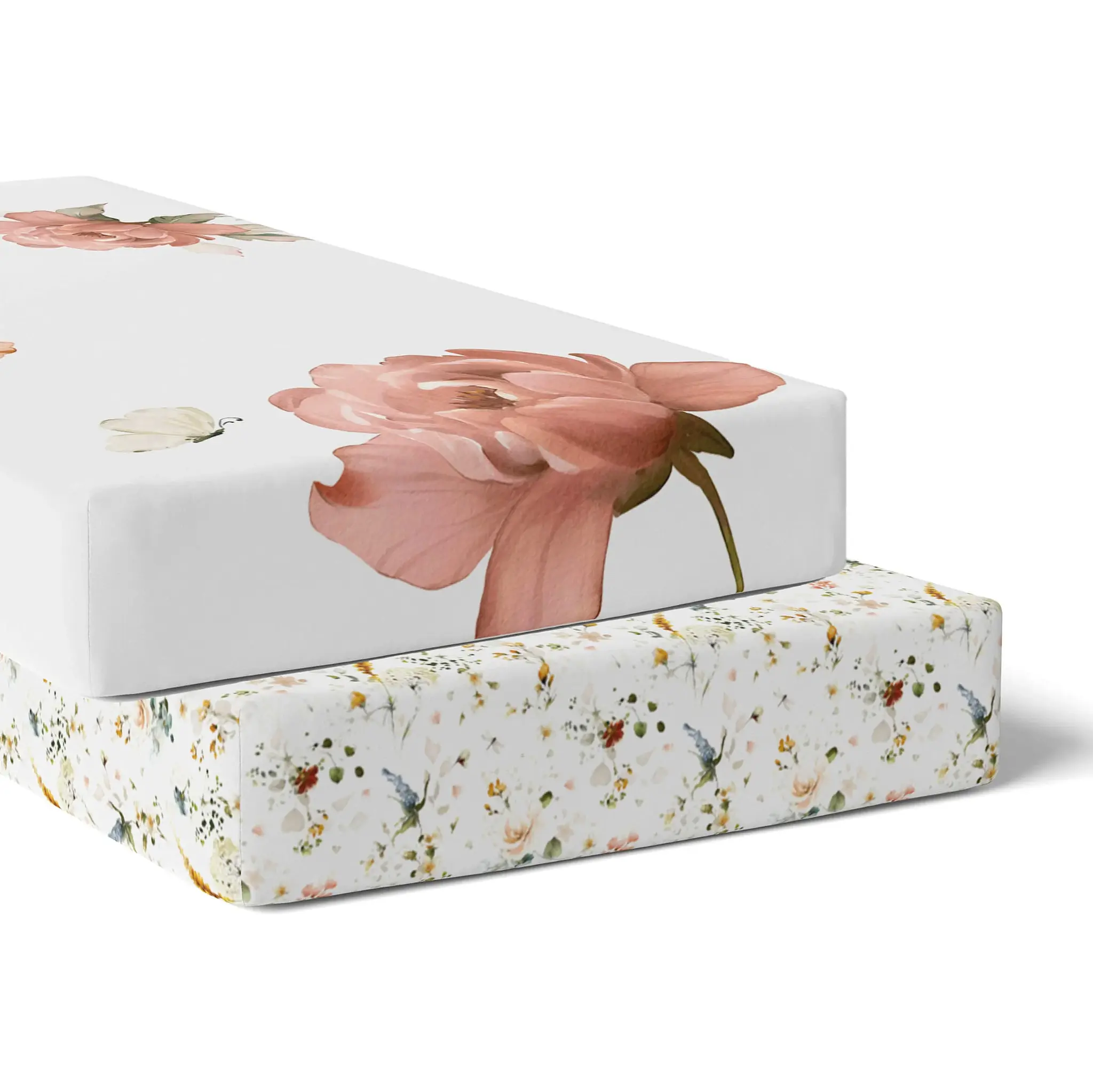 Bubba Blue Bubba Blue Peonies Bamboo 2 PK Cot Fitted Sheets