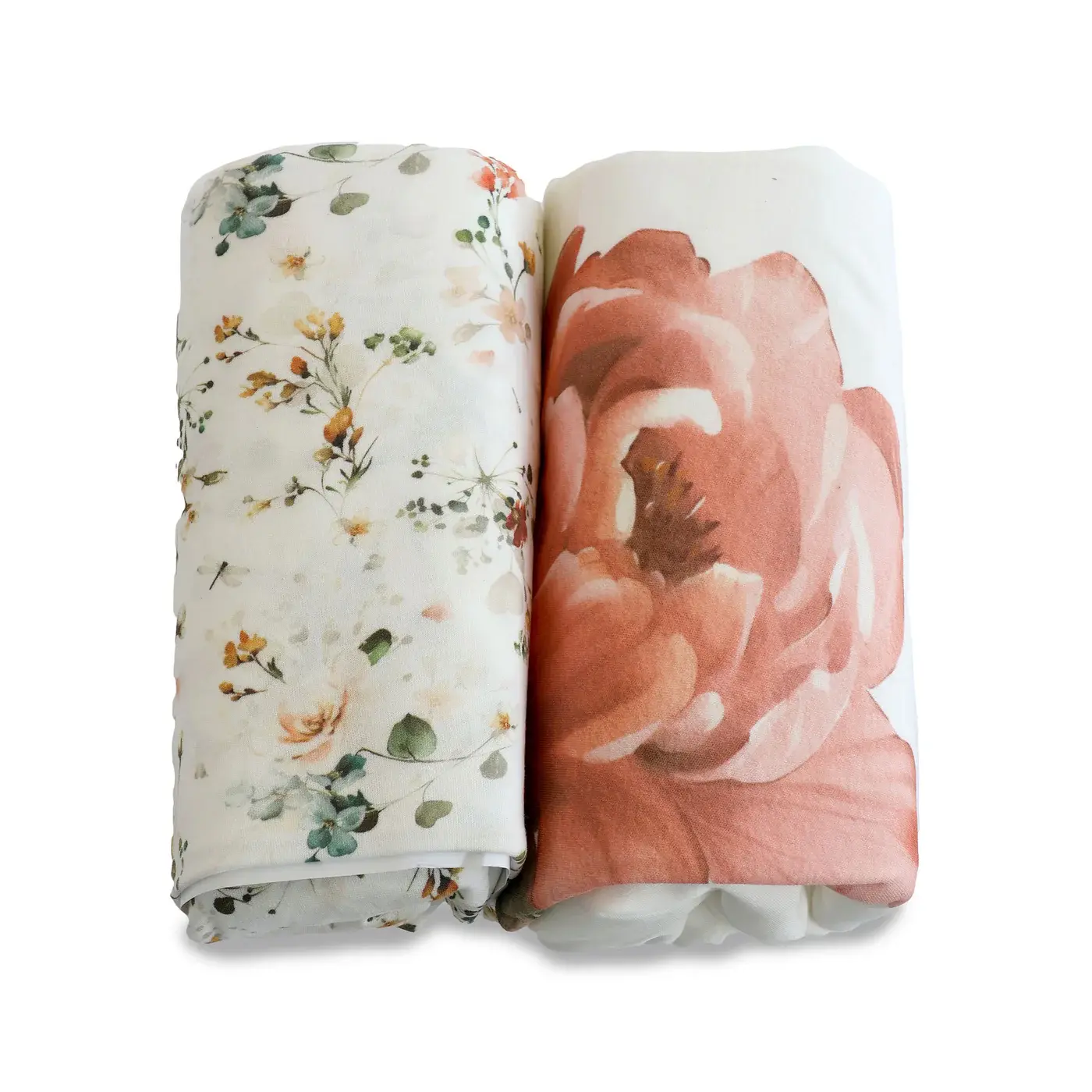 Bubba Blue Bubba Blue Peonies Bamboo 2 PK Cot Fitted Sheets
