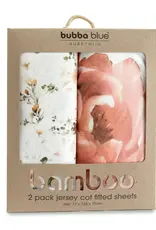 Bubba Blue Bubba Blue Peonies Bamboo 2 PK Cot Fitted Sheets