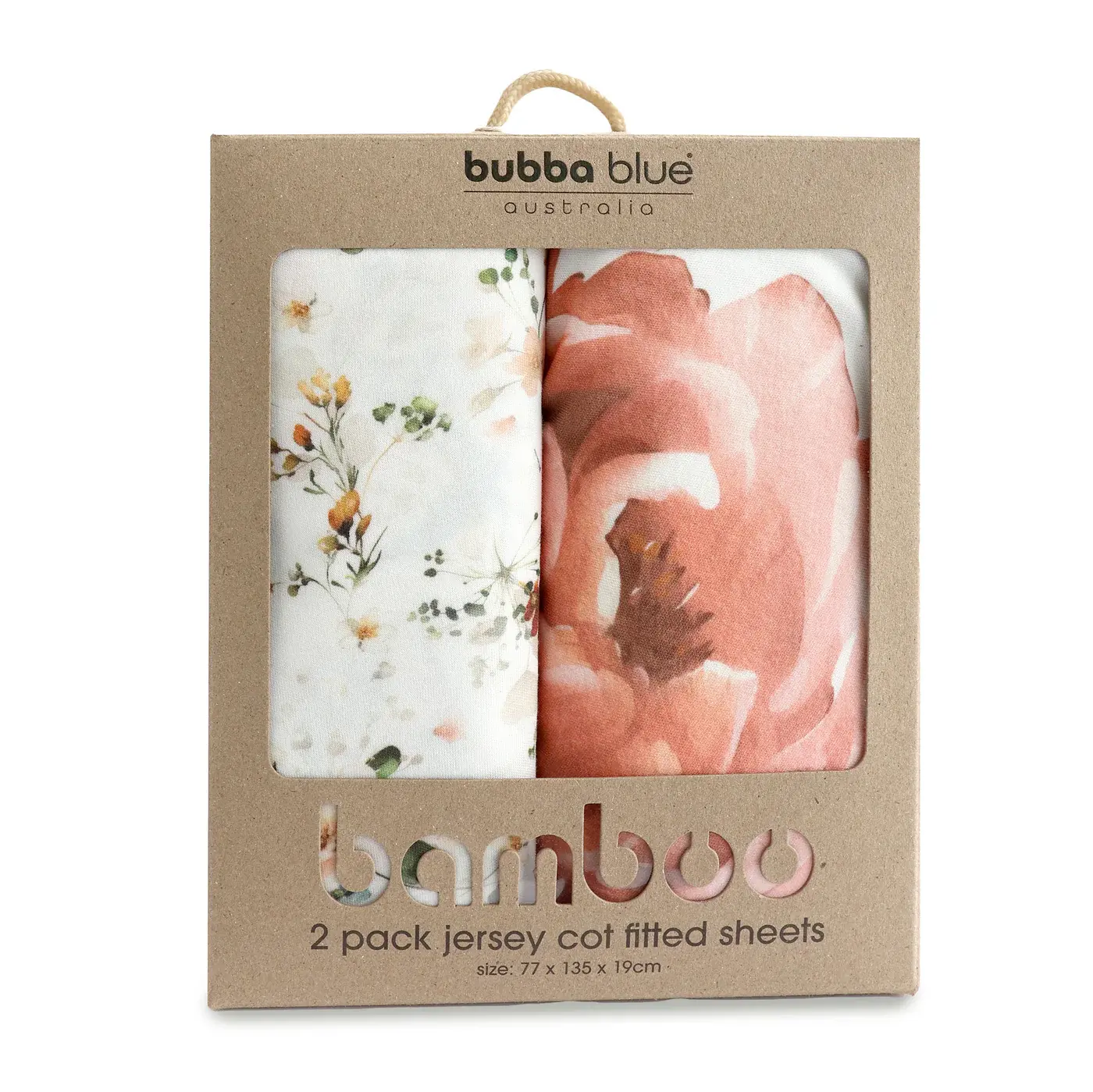 Bubba Blue Bubba Blue Peonies Bamboo 2 PK Cot Fitted Sheets