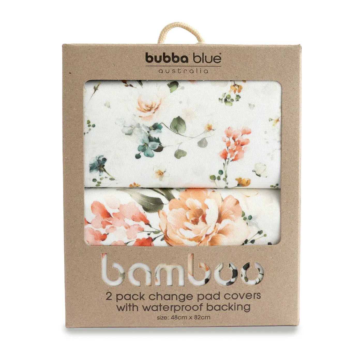 Bubba Blue Bubba Blue Peonies Bamboo 2 PK Change Pad Covers