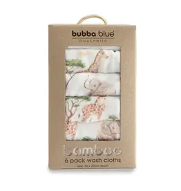 Bubba Blue Bubba Blue Adventure Bamboo 6 PK Muslin Wash Cloths
