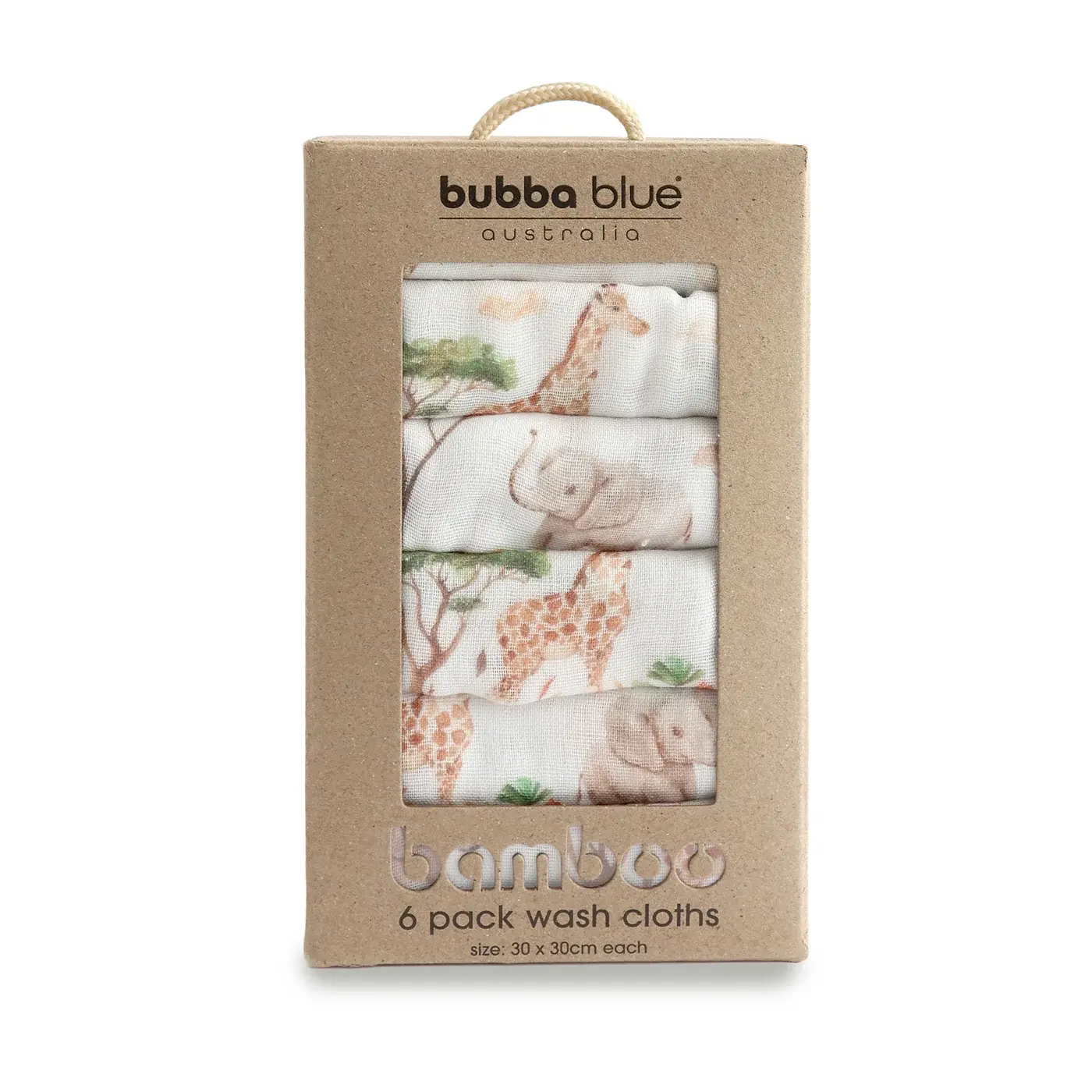 Bubba Blue Bubba Blue Adventure Bamboo 6 PK Muslin Wash Cloths