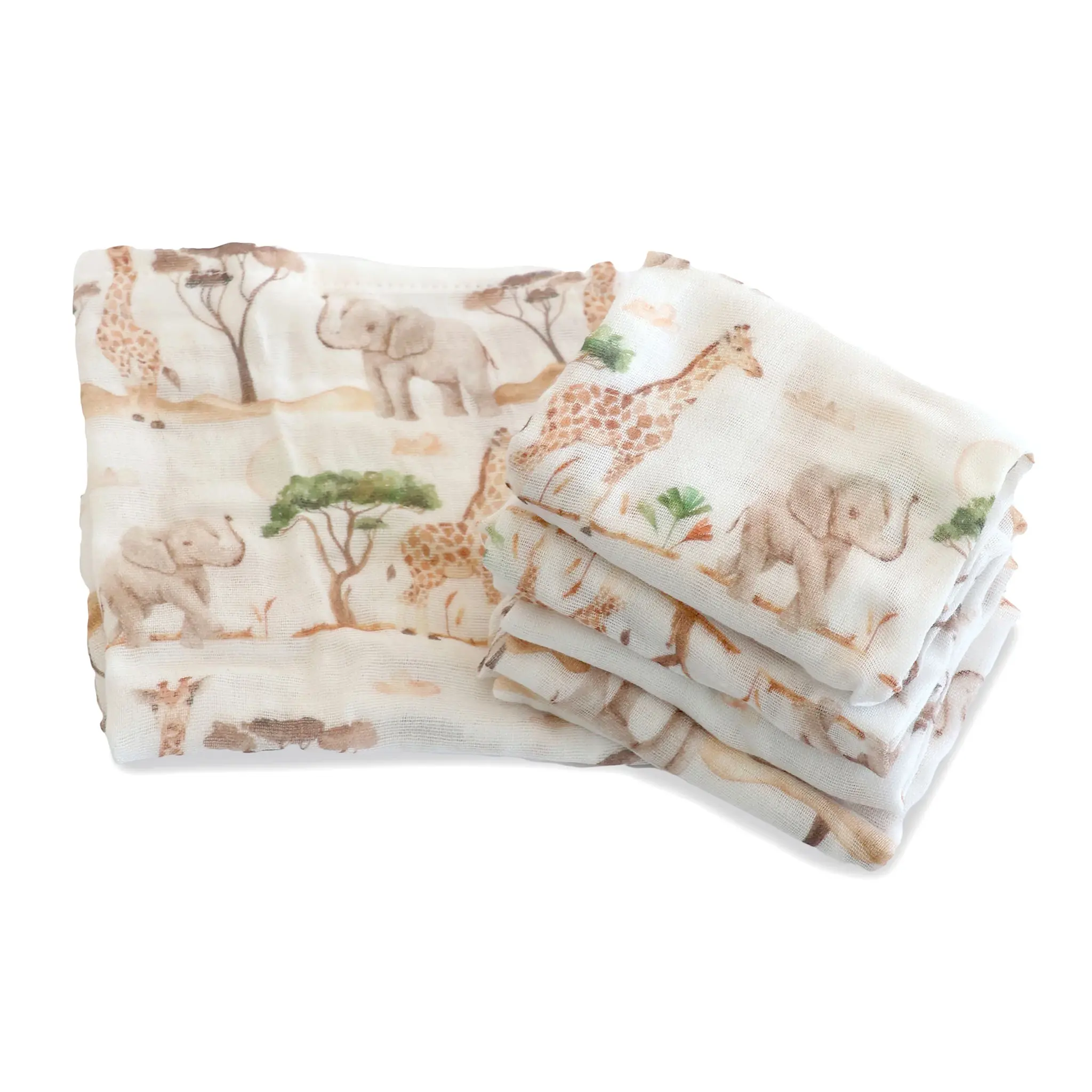 Bubba Blue Bubba Blue Adventure Bamboo 6 PK Muslin Wash Cloths