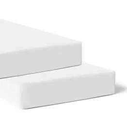 Bubba Blue Bubba Blue Bamboo White 2pk Cot Jersey Fitted Sheets