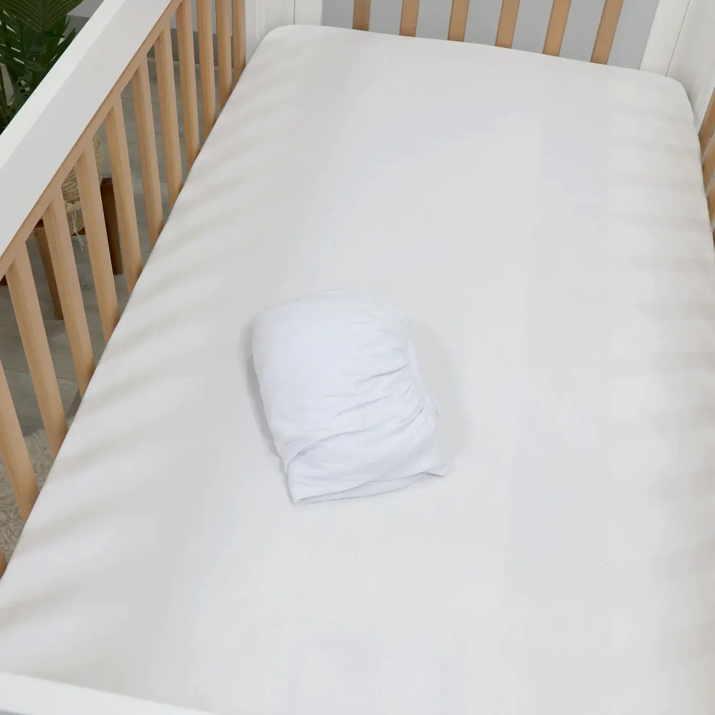 Bubba Blue Bubba Blue Bamboo White 2pk Cot Jersey Fitted Sheets