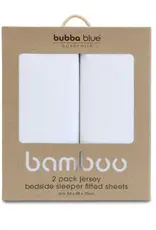 Bubba Blue Bubba Blue Bamboo White 2 PK Bedside Sleeper Fitted Sheets