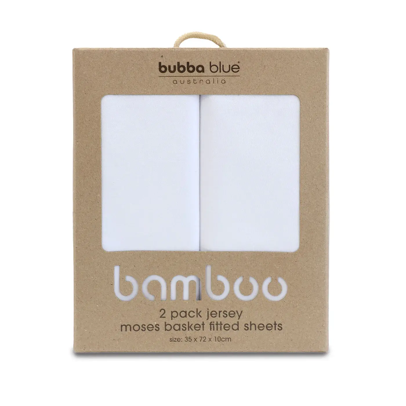 Bubba Blue Bubba Blue Bamboo White 2 PK Moses Basket Jersey Fitted Sheets