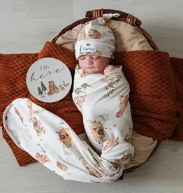 Snuggle Hunny Kids Snuggle Hunny Bears Organic Jersey Wrap & Beanie Set