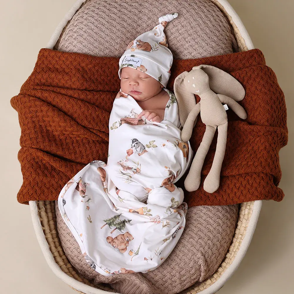 Snuggle Hunny Kids Snuggle Hunny Bears Organic Jersey Wrap & Beanie Set