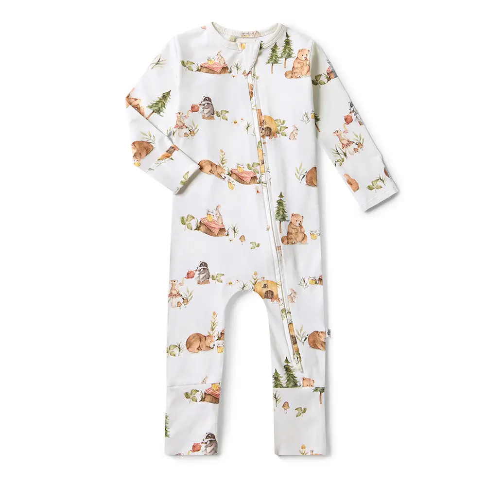 Snuggle Hunny Kids Snuggle Hunny Bears Organic Snugglesuit Convertible Romper